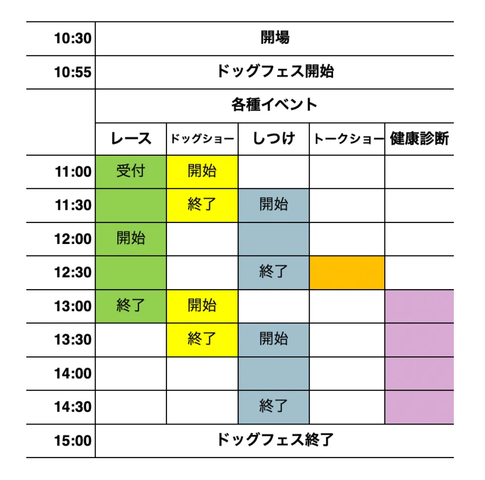 2024 ドッグフェス わんちゃんとスマイルライフ　タイムスケジュール