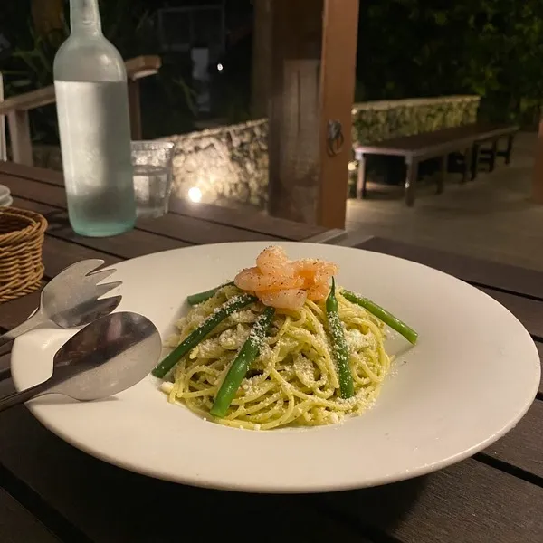 iL CHIANTI CAFE 江の島（イルキャンティカフェ）小海老とインゲンの冷製ジェノヴェーゼスパゲッティ