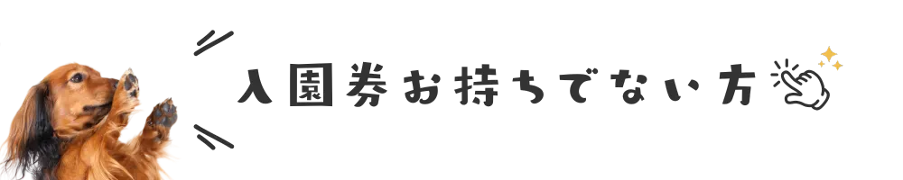 入園券お持ちでない方